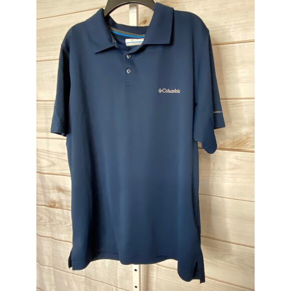 Columbia Men's Size Large Blue Short Sleeve Polo Shirt - Picture 1 of 6